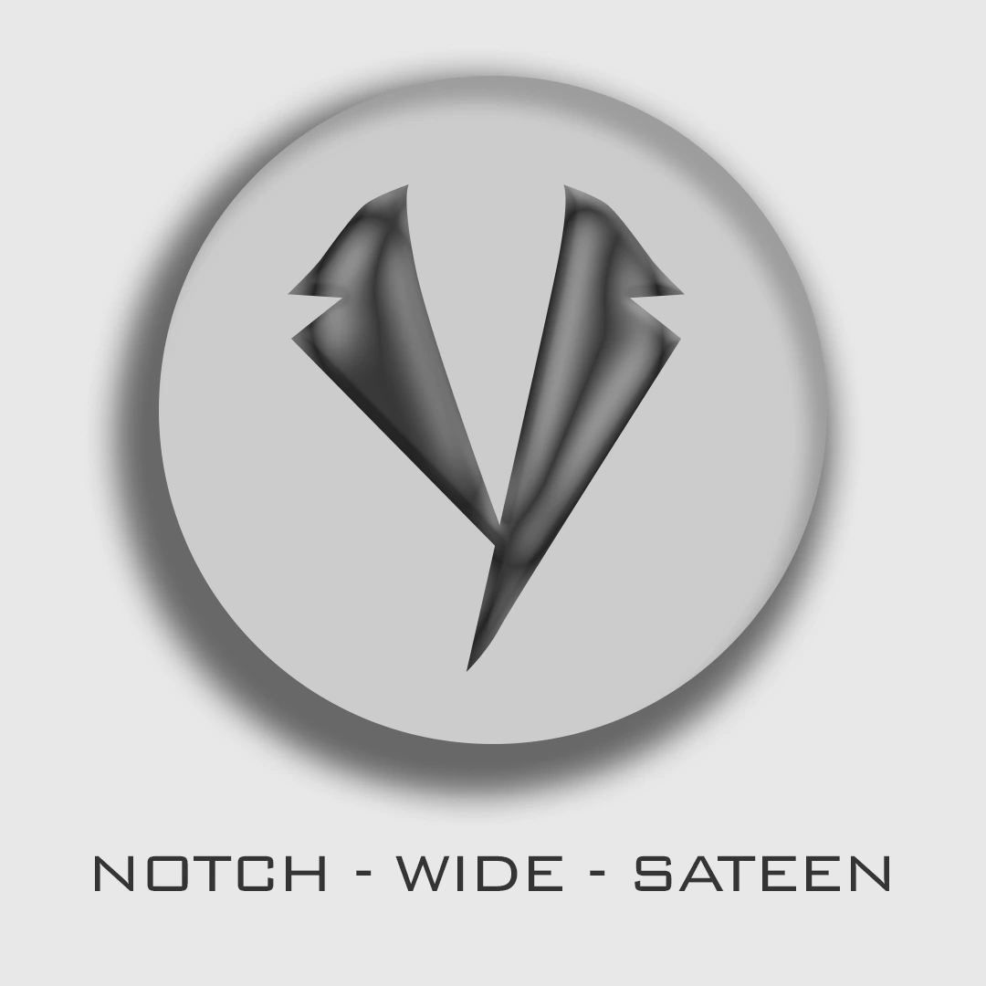 Notched Lapel Wide Sateen